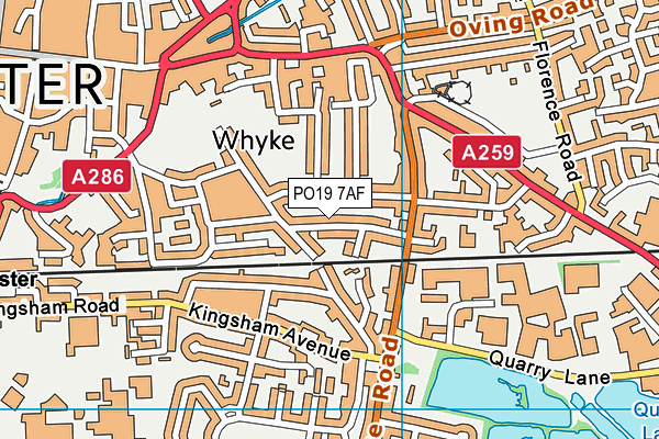 PO19 7AF map - OS VectorMap District (Ordnance Survey) PO19 7AF map - OS VectorMap District (Ordnance Survey)