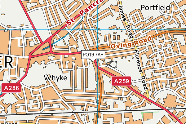 PO19 7AH map - OS VectorMap District (Ordnance Survey) PO19 7AH map - OS VectorMap District (Ordnance Survey)
