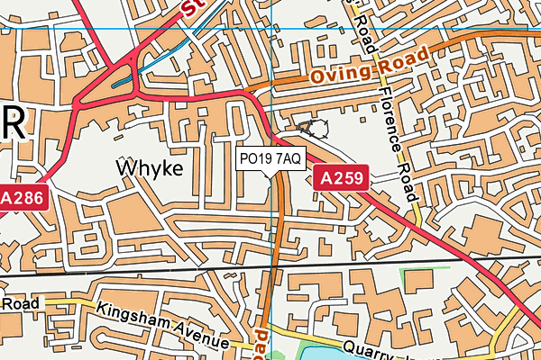 PO19 7AQ map - OS VectorMap District (Ordnance Survey) PO19 7AQ map - OS VectorMap District (Ordnance Survey)