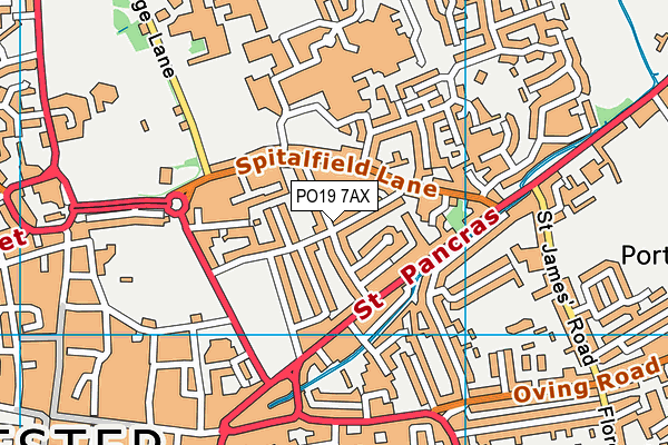 PO19 7AX map - OS VectorMap District (Ordnance Survey) PO19 7AX map - OS VectorMap District (Ordnance Survey)