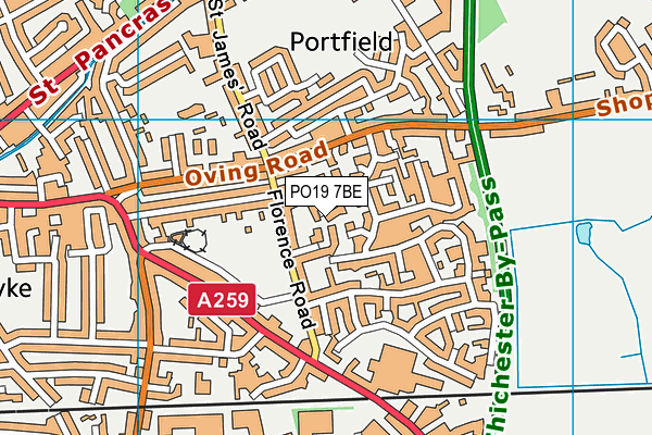 PO19 7BE map - OS VectorMap District (Ordnance Survey) PO19 7BE map - OS VectorMap District (Ordnance Survey)