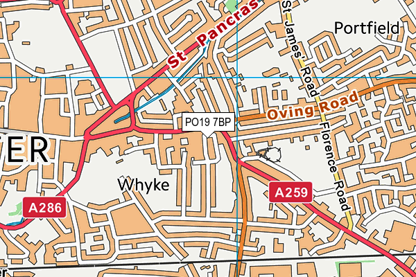 PO19 7BP map - OS VectorMap District (Ordnance Survey) PO19 7BP map - OS VectorMap District (Ordnance Survey)