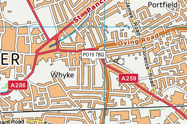 PO19 7BQ map - OS VectorMap District (Ordnance Survey) PO19 7BQ map - OS VectorMap District (Ordnance Survey)