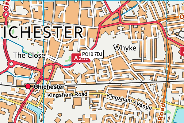 PO19 7DJ map - OS VectorMap District (Ordnance Survey)
