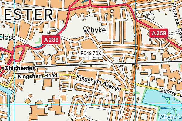 PO19 7DX map - OS VectorMap District (Ordnance Survey) PO19 7DX map - OS VectorMap District (Ordnance Survey)