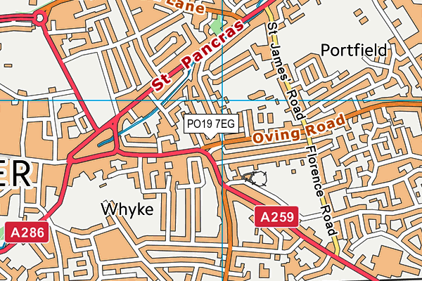 PO19 7EG map - OS VectorMap District (Ordnance Survey) PO19 7EG map - OS VectorMap District (Ordnance Survey)