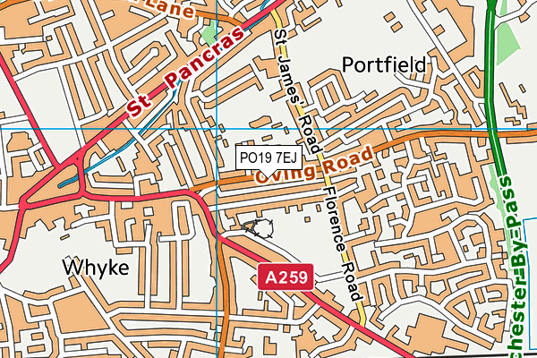 PO19 7EJ map - OS VectorMap District (Ordnance Survey)