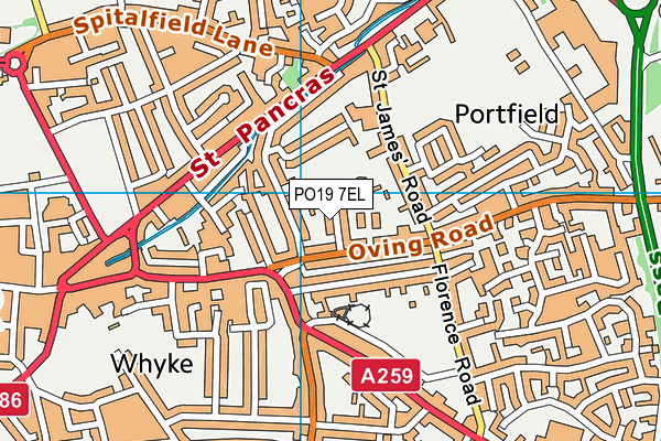 PO19 7EL map - OS VectorMap District (Ordnance Survey)