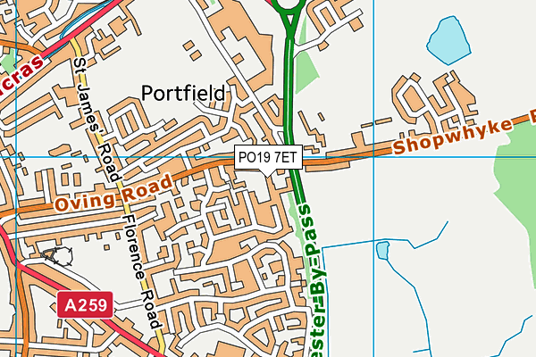 PO19 7ET map - OS VectorMap District (Ordnance Survey) PO19 7ET map - OS VectorMap District (Ordnance Survey)