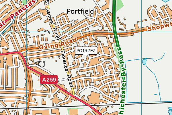 PO19 7EZ map - OS VectorMap District (Ordnance Survey) PO19 7EZ map - OS VectorMap District (Ordnance Survey)