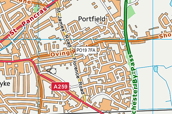 PO19 7FA map - OS VectorMap District (Ordnance Survey) PO19 7FA map - OS VectorMap District (Ordnance Survey)