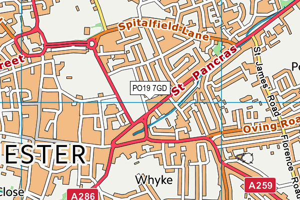 PO19 7GD map - OS VectorMap District (Ordnance Survey) PO19 7GD map - OS VectorMap District (Ordnance Survey)