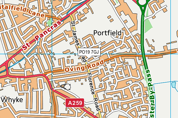PO19 7GJ map - OS VectorMap District (Ordnance Survey) PO19 7GJ map - OS VectorMap District (Ordnance Survey)
