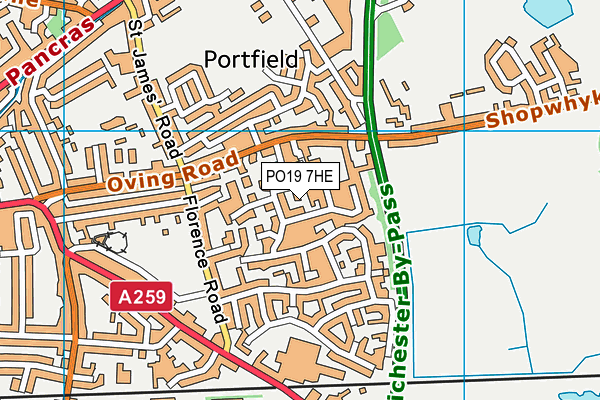 PO19 7HE map - OS VectorMap District (Ordnance Survey) PO19 7HE map - OS VectorMap District (Ordnance Survey)