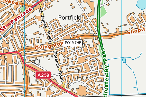 PO19 7HF map - OS VectorMap District (Ordnance Survey) PO19 7HF map - OS VectorMap District (Ordnance Survey)