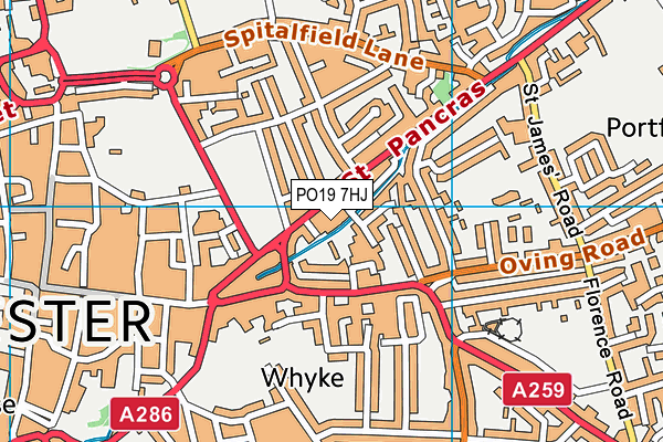 PO19 7HJ map - OS VectorMap District (Ordnance Survey) PO19 7HJ map - OS VectorMap District (Ordnance Survey)