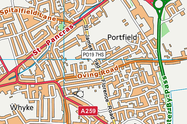 PO19 7HS map - OS VectorMap District (Ordnance Survey) PO19 7HS map - OS VectorMap District (Ordnance Survey)