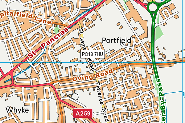 PO19 7HU map - OS VectorMap District (Ordnance Survey)