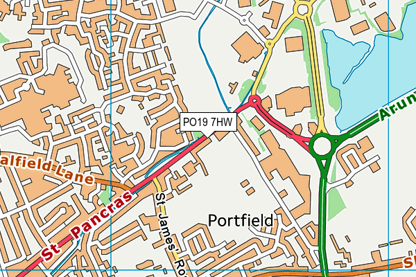 PO19 7HW map - OS VectorMap District (Ordnance Survey)
