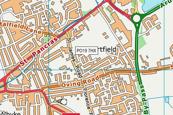 PO19 7HX map - OS VectorMap District (Ordnance Survey) PO19 7HX map - OS VectorMap District (Ordnance Survey)