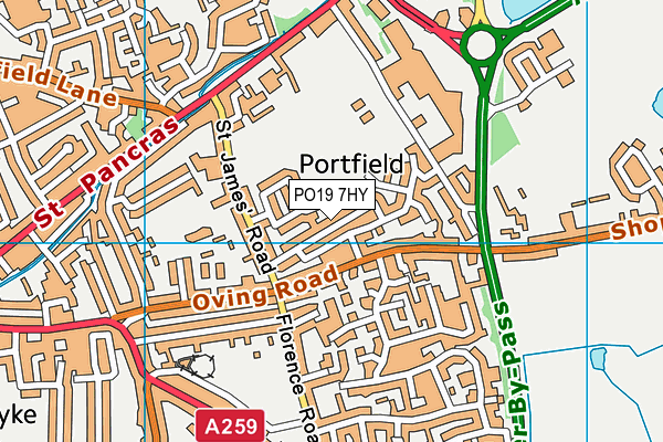 PO19 7HY map - OS VectorMap District (Ordnance Survey)