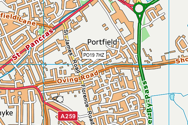PO19 7HZ map - OS VectorMap District (Ordnance Survey) PO19 7HZ map - OS VectorMap District (Ordnance Survey)