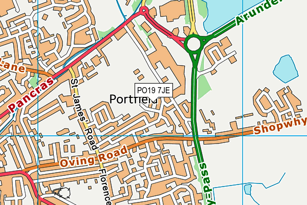 PO19 7JE map - OS VectorMap District (Ordnance Survey)