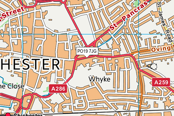 PO19 7JG map - OS VectorMap District (Ordnance Survey) PO19 7JG map - OS VectorMap District (Ordnance Survey)