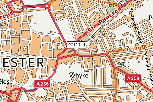 PO19 7JH map - OS VectorMap District (Ordnance Survey) PO19 7JH map - OS VectorMap District (Ordnance Survey)
