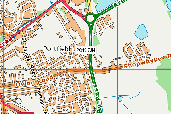 PO19 7JN map - OS VectorMap District (Ordnance Survey) PO19 7JN map - OS VectorMap District (Ordnance Survey)
