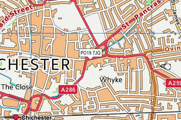 PO19 7JQ map - OS VectorMap District (Ordnance Survey) PO19 7JQ map - OS VectorMap District (Ordnance Survey)
