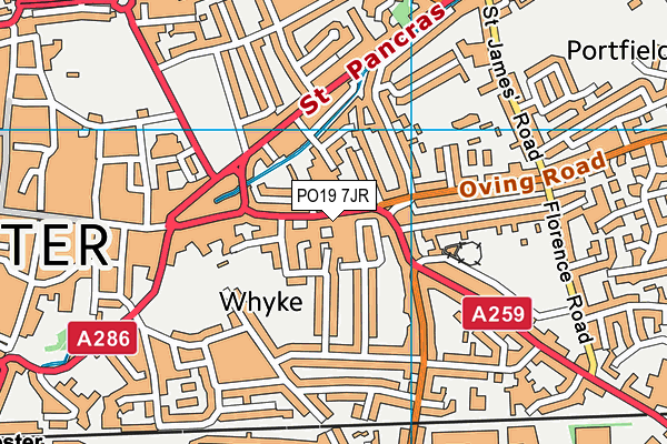 PO19 7JR map - OS VectorMap District (Ordnance Survey) PO19 7JR map - OS VectorMap District (Ordnance Survey)