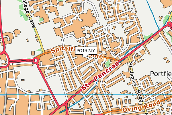 PO19 7JY map - OS VectorMap District (Ordnance Survey) PO19 7JY map - OS VectorMap District (Ordnance Survey)