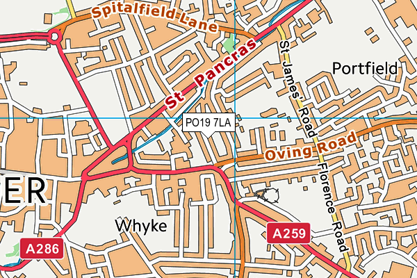 PO19 7LA map - OS VectorMap District (Ordnance Survey) PO19 7LA map - OS VectorMap District (Ordnance Survey)