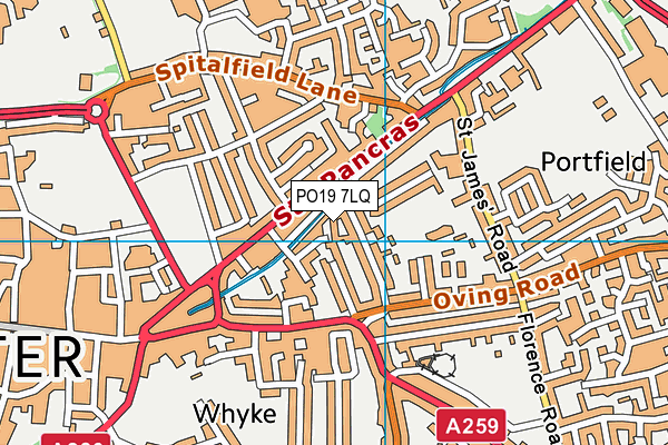 PO19 7LQ map - OS VectorMap District (Ordnance Survey) PO19 7LQ map - OS VectorMap District (Ordnance Survey)