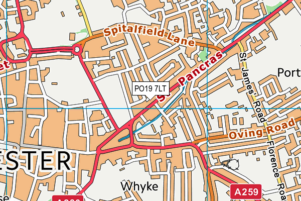 PO19 7LT map - OS VectorMap District (Ordnance Survey) PO19 7LT map - OS VectorMap District (Ordnance Survey)