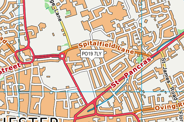 PO19 7LY map - OS VectorMap District (Ordnance Survey) PO19 7LY map - OS VectorMap District (Ordnance Survey)