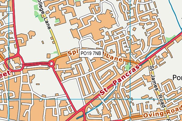 PO19 7NB map - OS VectorMap District (Ordnance Survey) PO19 7NB map - OS VectorMap District (Ordnance Survey)