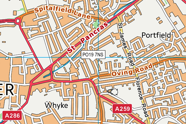 PO19 7NS map - OS VectorMap District (Ordnance Survey) PO19 7NS map - OS VectorMap District (Ordnance Survey)