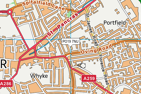 PO19 7NU map - OS VectorMap District (Ordnance Survey)
