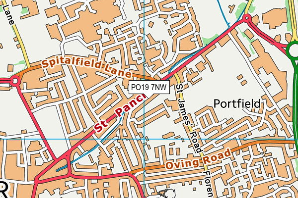PO19 7NW map - OS VectorMap District (Ordnance Survey) PO19 7NW map - OS VectorMap District (Ordnance Survey)