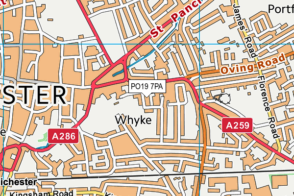 PO19 7PA map - OS VectorMap District (Ordnance Survey) PO19 7PA map - OS VectorMap District (Ordnance Survey)