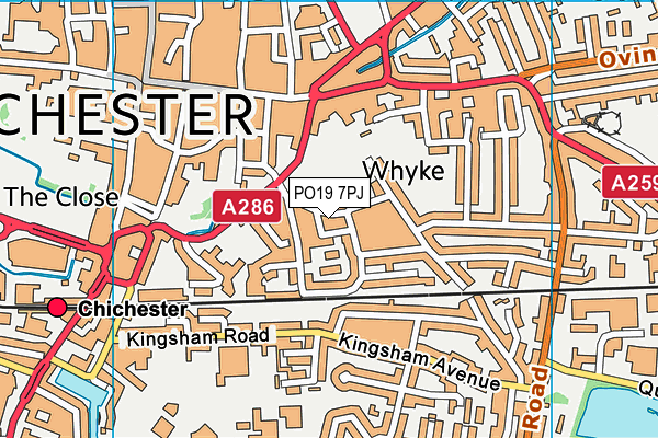 PO19 7PJ map - OS VectorMap District (Ordnance Survey) PO19 7PJ map - OS VectorMap District (Ordnance Survey)