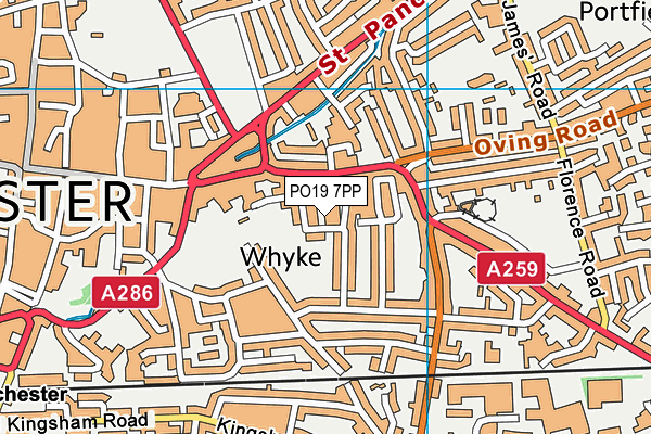PO19 7PP map - OS VectorMap District (Ordnance Survey) PO19 7PP map - OS VectorMap District (Ordnance Survey)