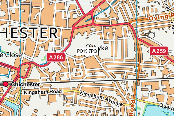 PO19 7PQ map - OS VectorMap District (Ordnance Survey)