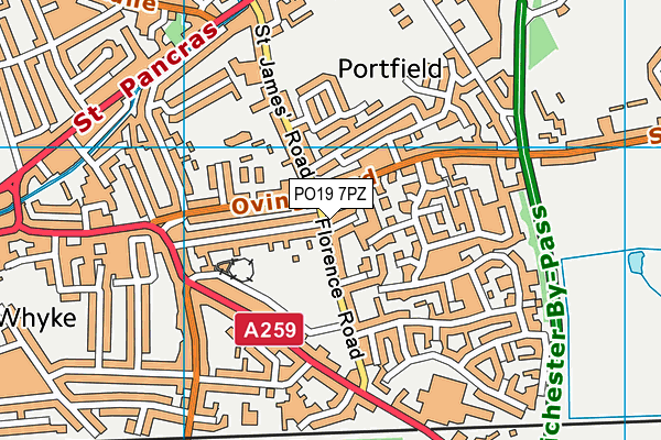 PO19 7PZ map - OS VectorMap District (Ordnance Survey) PO19 7PZ map - OS VectorMap District (Ordnance Survey)