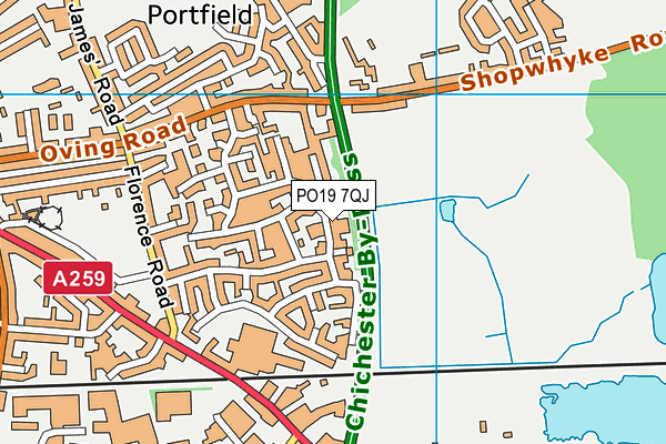 PO19 7QJ map - OS VectorMap District (Ordnance Survey) PO19 7QJ map - OS VectorMap District (Ordnance Survey)