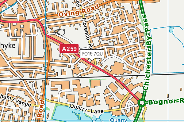 PO19 7QU map - OS VectorMap District (Ordnance Survey) PO19 7QU map - OS VectorMap District (Ordnance Survey)