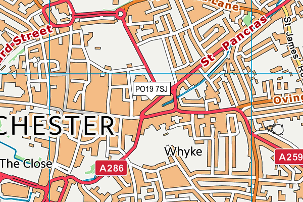 PO19 7SJ map - OS VectorMap District (Ordnance Survey) PO19 7SJ map - OS VectorMap District (Ordnance Survey)