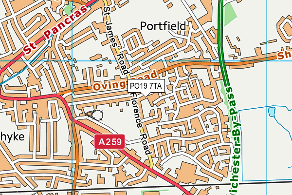 PO19 7TA map - OS VectorMap District (Ordnance Survey) PO19 7TA map - OS VectorMap District (Ordnance Survey)